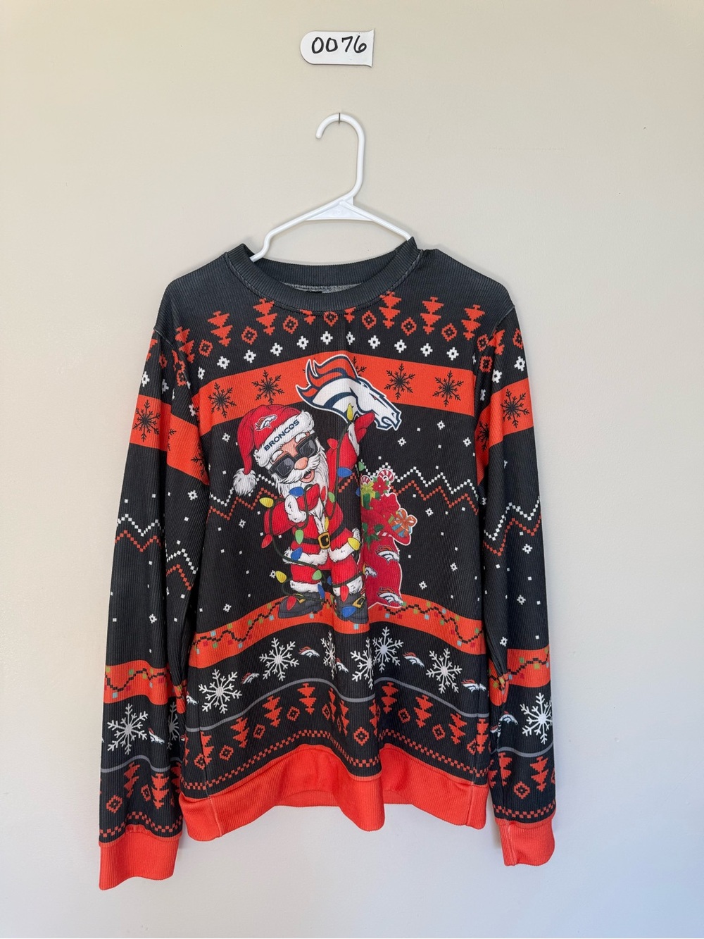 Denver Broncos Ugly Christmas Sweater in Blue and Orange